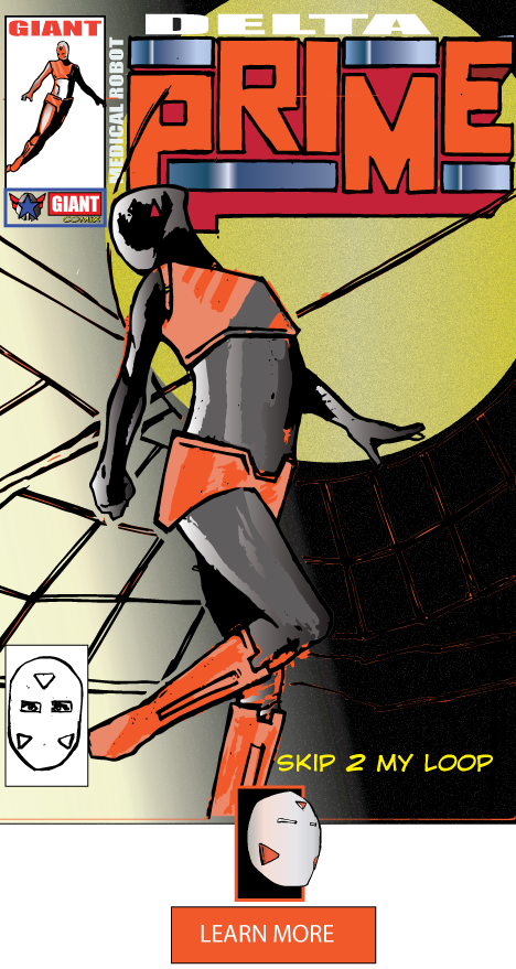 COLOR IMAGE OF  MEDICAL ROBOT DELTA PRIME BLACK FEMALE SUPERHERO COMIC FIRST ISSUE COMIC GIANTCOMIX